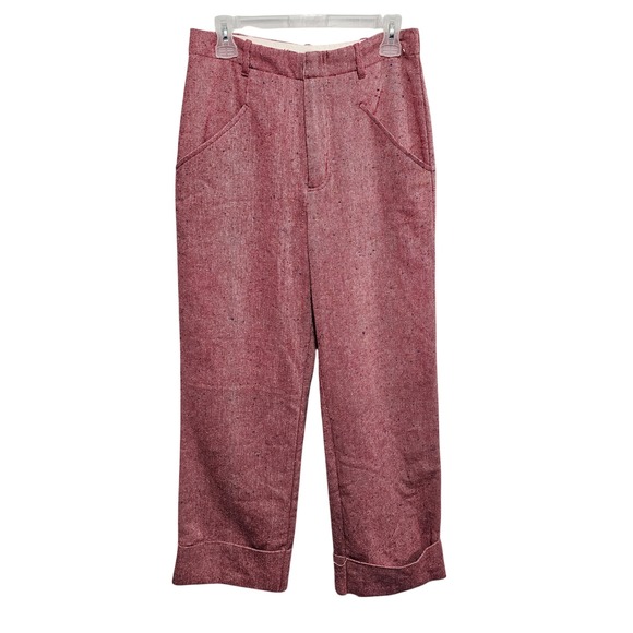 Free People Selina Tweed Trouser Wide Leg Pants Size 4 - Picture 2 of 11